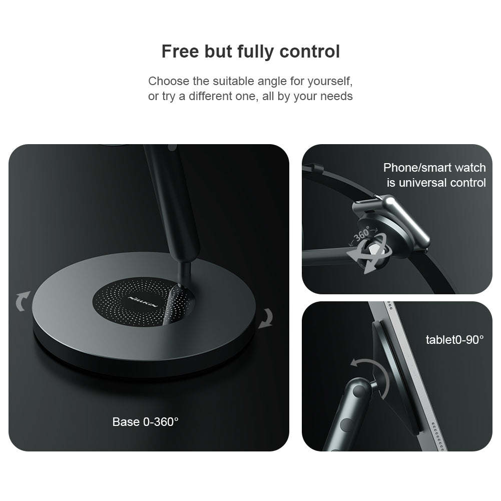 NILLKIN SnapBracnch Modular Devices Station Magnetic Mobile Phone Tablets Stand Holder with 360-Degree Rotating Base (Multitask Version) NILLKIN SnapBracnch Modular Devices Station Magnetic Mobile Phone Tablets Stand Holder with 360-Degree Rotating Base (Multitask Version)